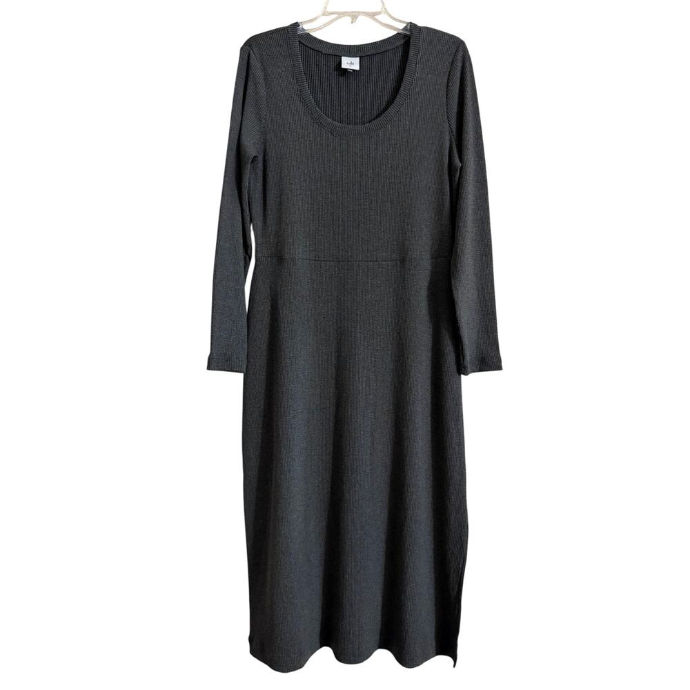 Cabi Any Day Ribbed Midi Dress Womens Size M Work Versatile Stretch Minimalist